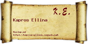 Kapros Ellina névjegykártya